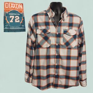DIXXON Flannel Miami Dolphins Undefeated Limited Ed Plaid D-Tech Small